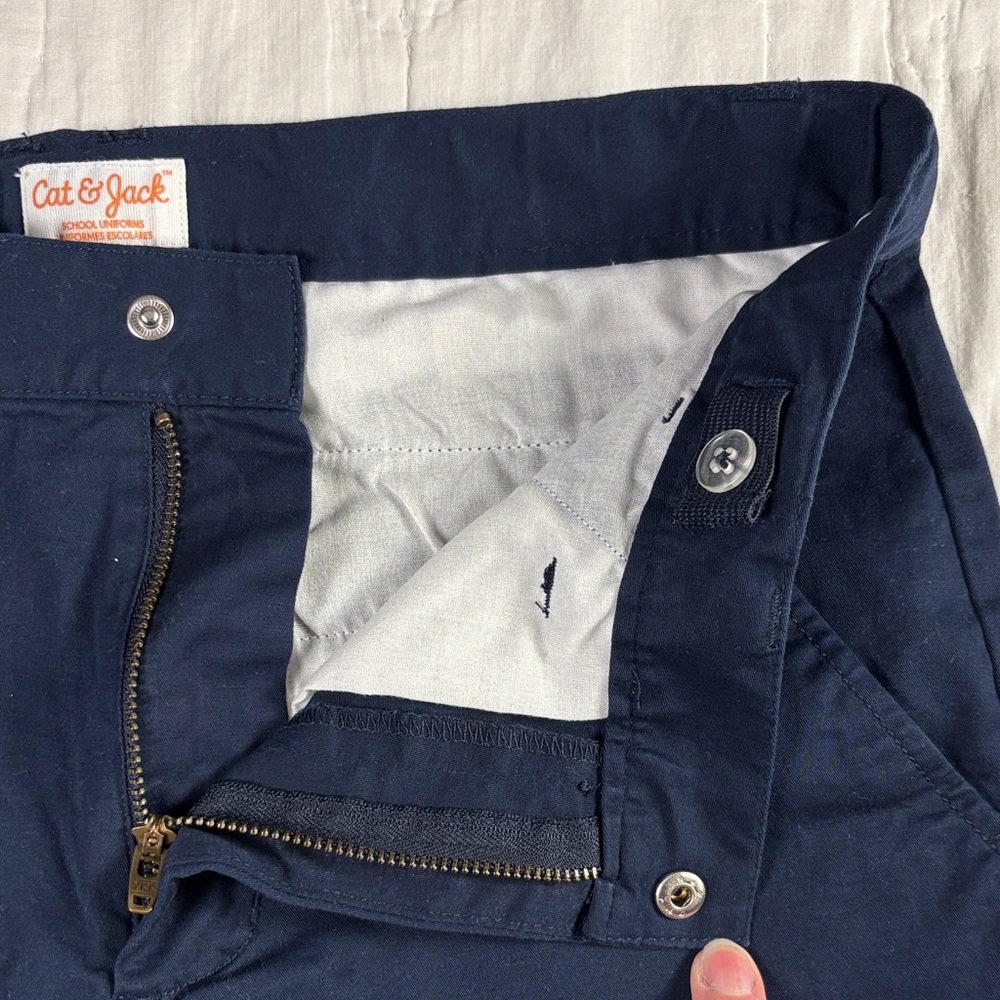Cat & Jack Boys Navy Blue School Uniform‎ Chino Shorts Size 16 Adjustable Waist - Picture 3 of 9